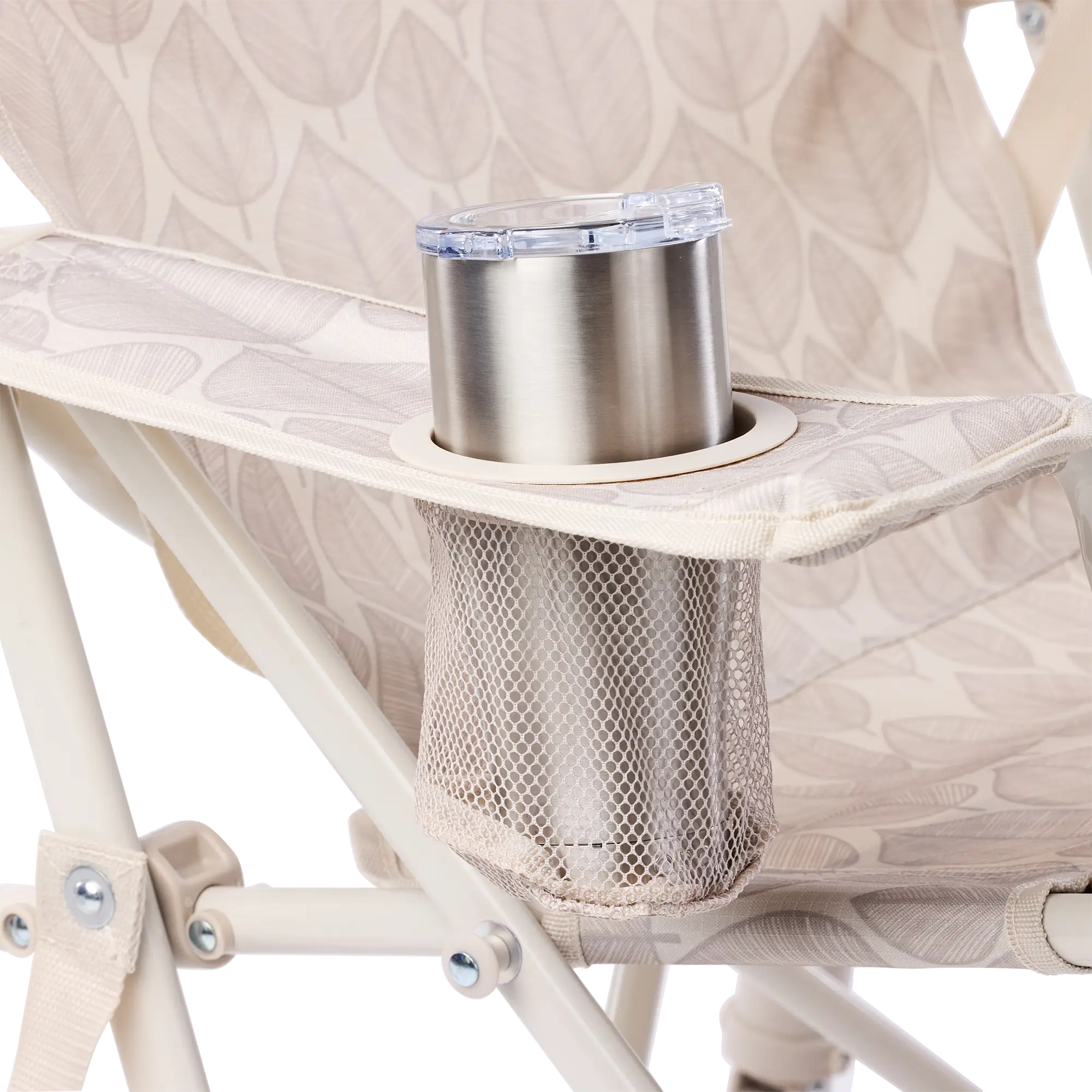 Luxury Camp Kickback Rocker - Choice 345 - Heavy-Duty Kickback Rocker with Beverage Holder Detail