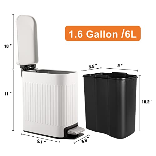 Smart Home TrashAid Slim Bathroom Trash Can with Lid Soft Close, Collection