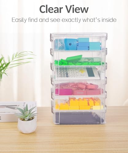 refined Sooez 6 Pack Extra Large Pencil Box, Plastic Pencil Case Essentials