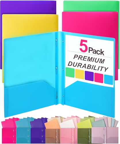 Minimalist Mr. Pen- Plastic Folders with Pockets and Prongs, 5 Collection