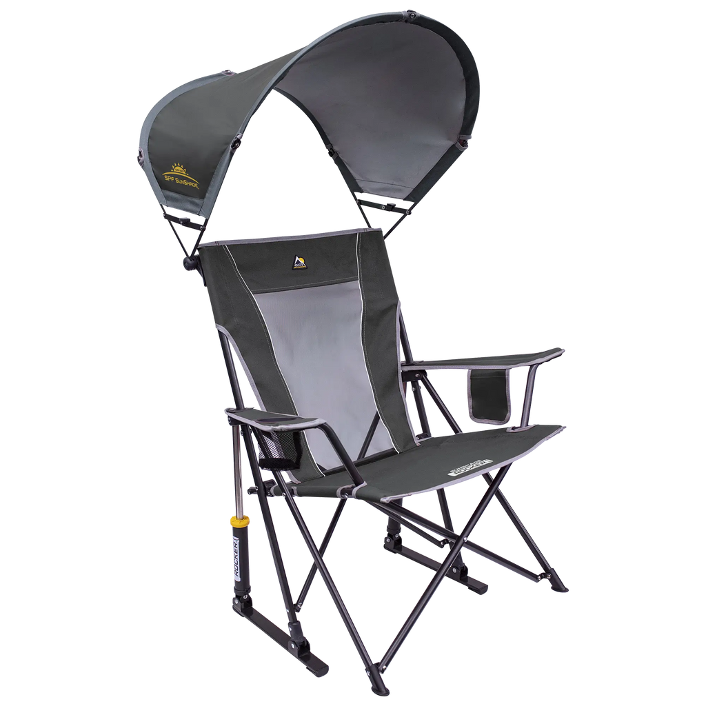 Smooth Motion SunShade Rocker - Choice 550 - RoadTrip Rocker Smooth Motion Camp Chair - Pewter