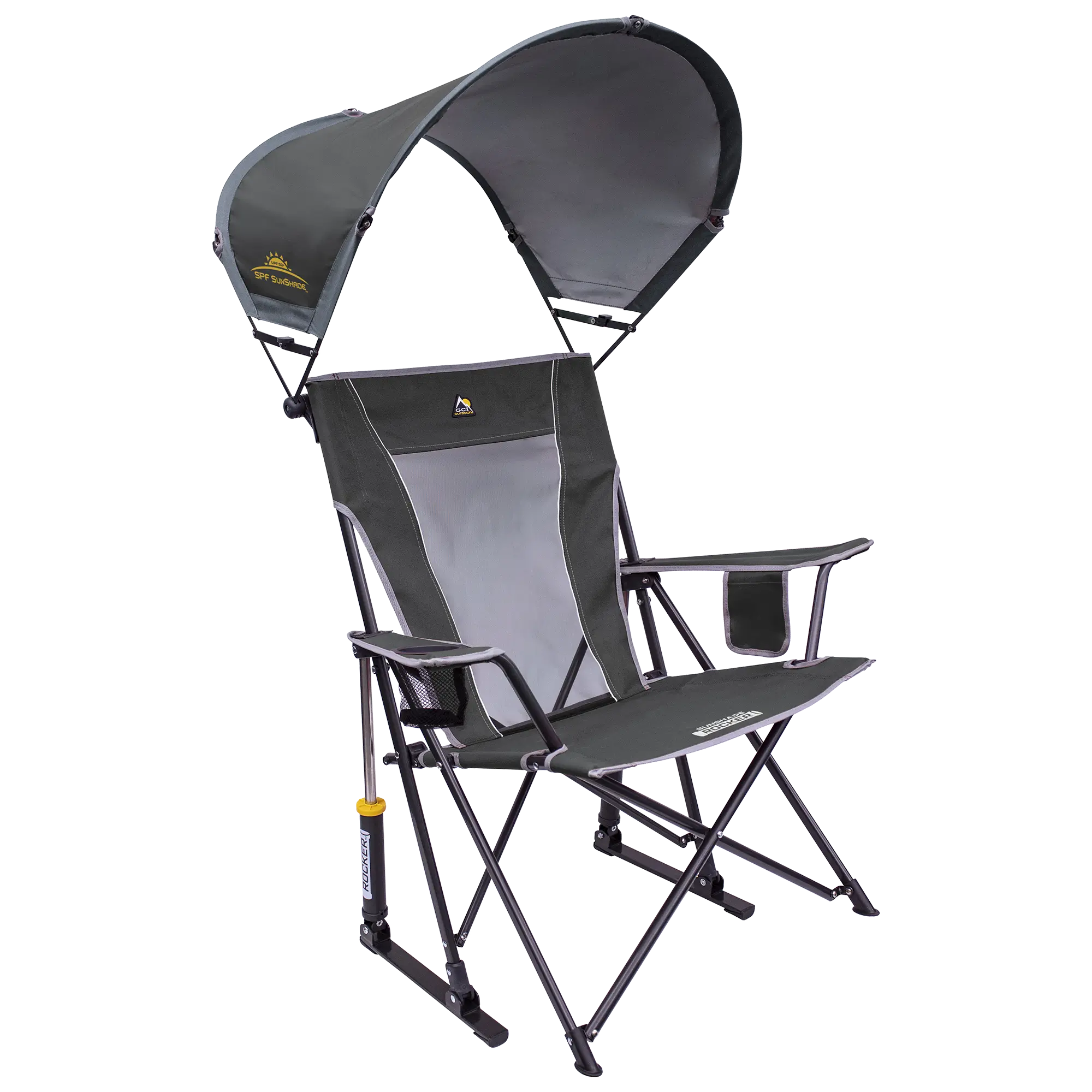 Smooth Motion SunShade Rocker - Choice 550 - RoadTrip Rocker Smooth Motion Camp Chair - Pewter