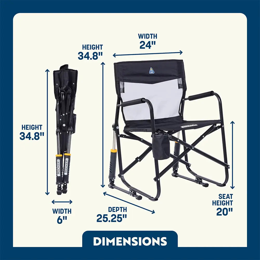 Luxury Camp Freestyle Rocker Elite - Choice 460 - Patented Spring-Action Rocking Chair for Camping Detail