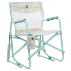 Luxury Camp Freestyle Rocker Elite - Choice 460 - Patented Spring-Action Rocking Chair for Camping - Teal Sundress