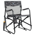 Luxury Camp Freestyle Rocker Elite - Choice 460 - Patented Spring-Action Rocking Chair for Camping - Cool Gray Camo