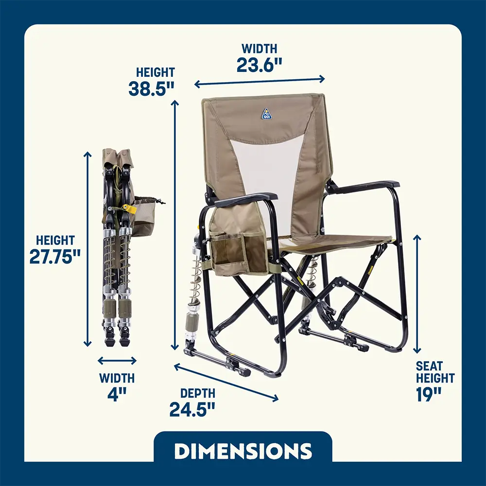 Heavy-Duty Freestyle Adjustable Rocker - Choice 573 - Freestyle Rocker Portable Outdoor Folding Chair Detail
