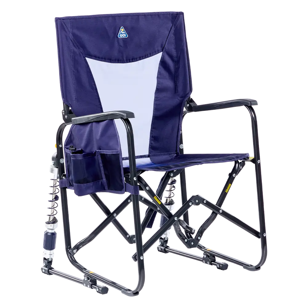 Heavy-Duty Freestyle Adjustable Rocker - Choice 573 - Freestyle Rocker Portable Outdoor Folding Chair - Rich Blue