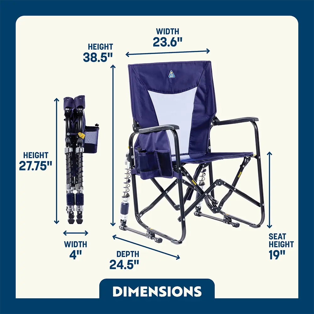 Heavy-Duty Freestyle Adjustable Rocker - Choice 573 - Freestyle Rocker Portable Outdoor Folding Chair Detail