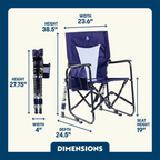 Heavy-Duty Freestyle Adjustable Rocker - Choice 573 - Freestyle Rocker Portable Outdoor Folding Chair Detail