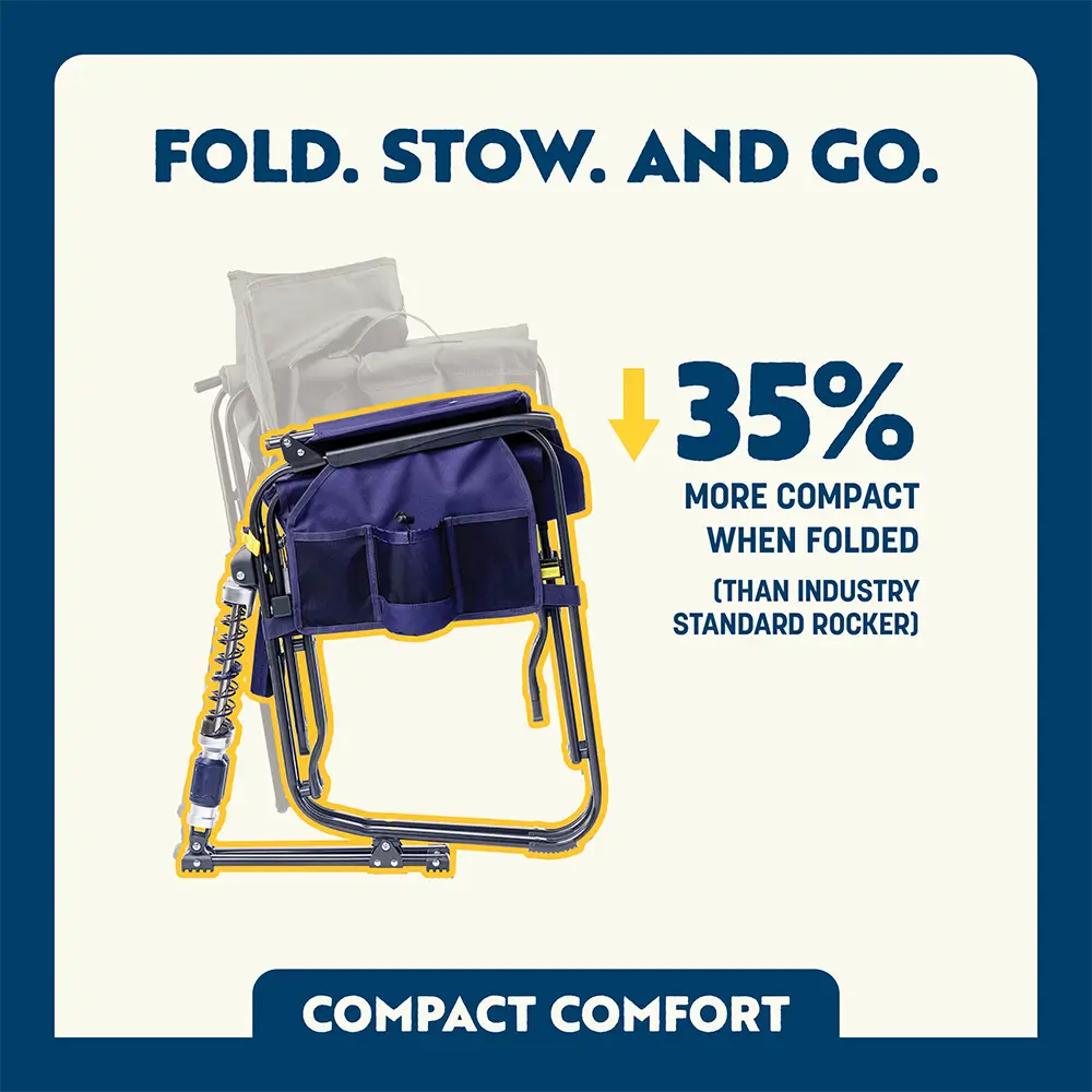 Heavy-Duty Freestyle Adjustable Rocker - Choice 573 - Freestyle Rocker Portable Outdoor Folding Chair Detail