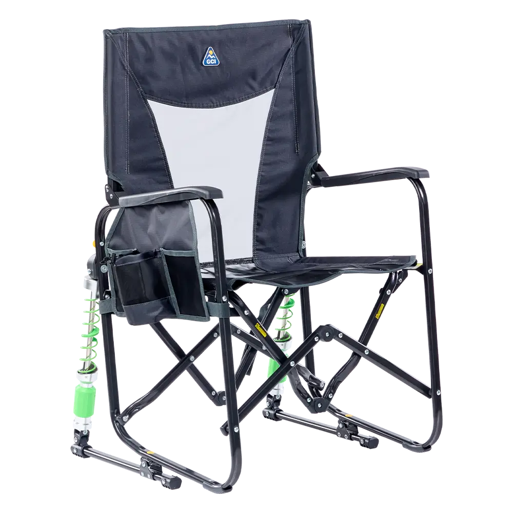 Heavy-Duty Freestyle Adjustable Rocker - Choice 573 - Freestyle Rocker Portable Outdoor Folding Chair - Dark Charcoal
