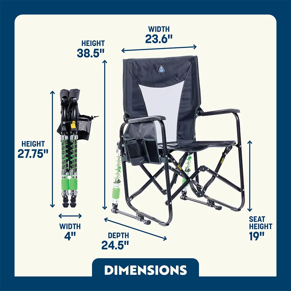 Heavy-Duty Freestyle Adjustable Rocker - Choice 573 - Freestyle Rocker Portable Outdoor Folding Chair Detail