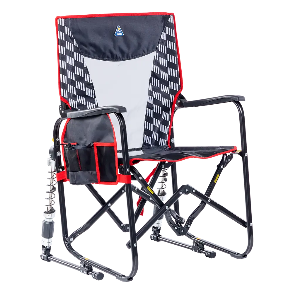 Heavy-Duty Freestyle Adjustable Rocker - Choice 573 - Freestyle Rocker Portable Outdoor Folding Chair - Charcoal Racing