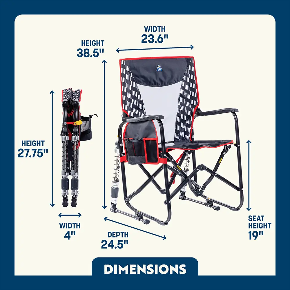 Heavy-Duty Freestyle Adjustable Rocker - Choice 573 - Freestyle Rocker Portable Outdoor Folding Chair Detail