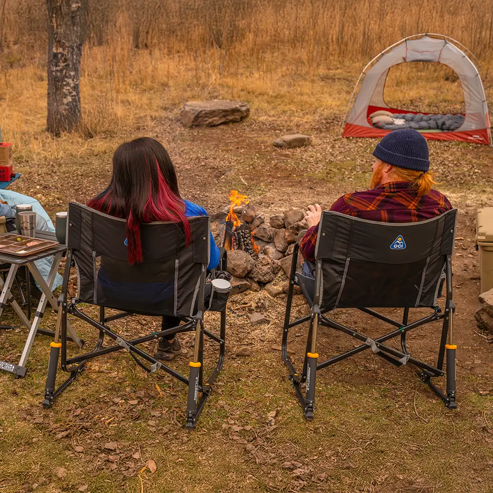 Premium All-Weather Freestyle Rocker XL - Choice 552 - Patented Spring-Action Rocking Chair for Camping Detail