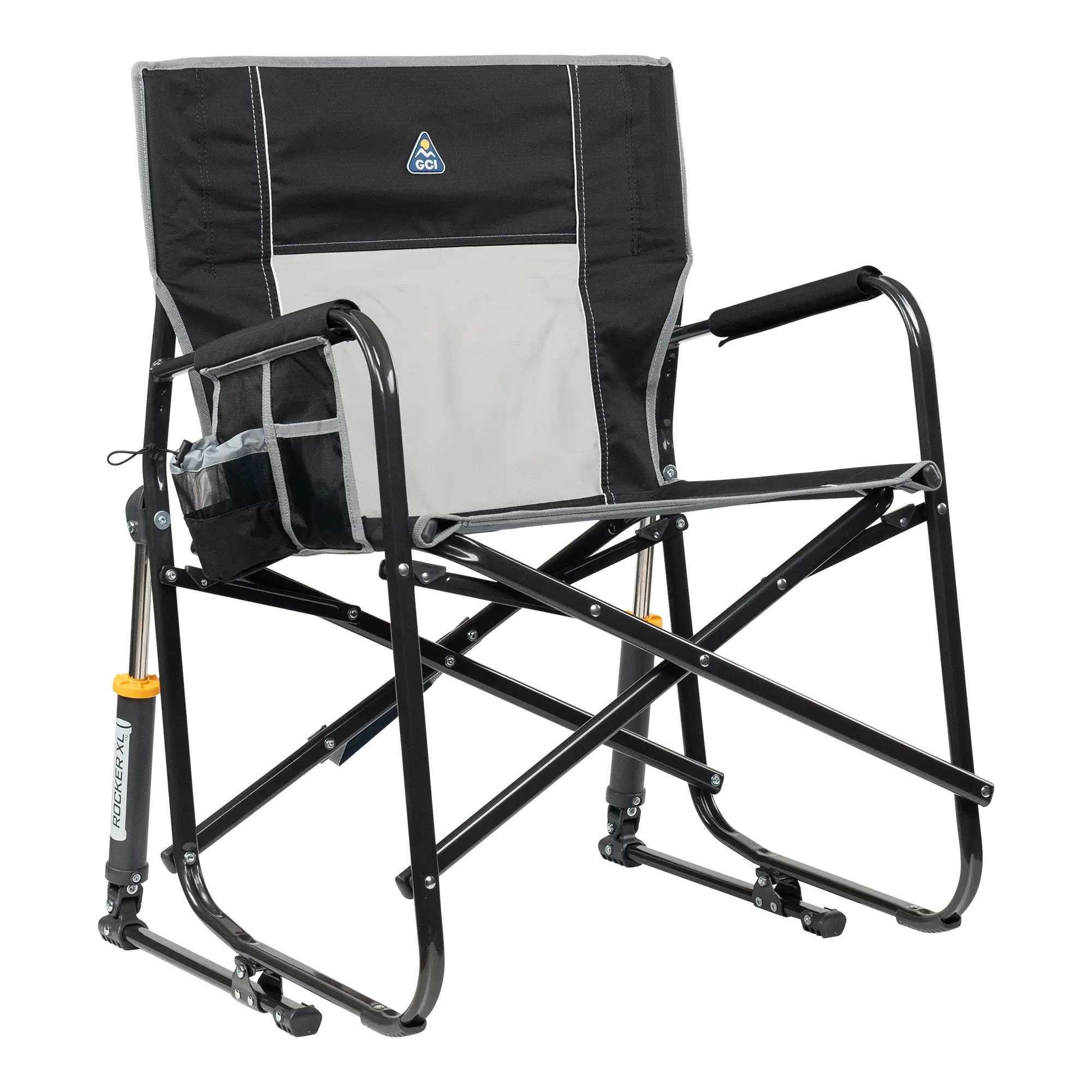 Premium All-Weather Freestyle Rocker XL - Choice 552 - Patented Spring-Action Rocking Chair for Camping - Black
