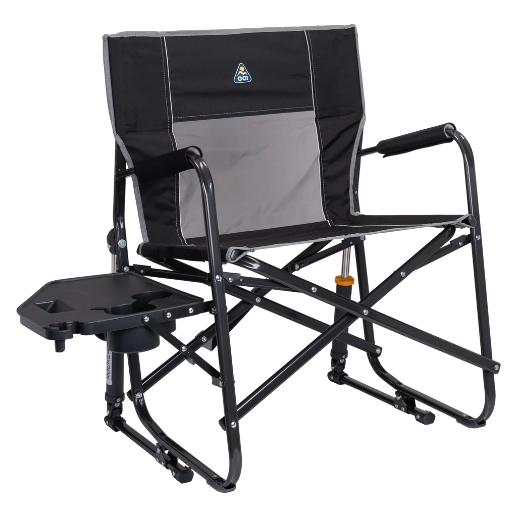 Smooth Motion Freestyle Rocker XL with Side Table - Choice 836 - RoadTrip Rocker Smooth Motion Camp Chair - Black