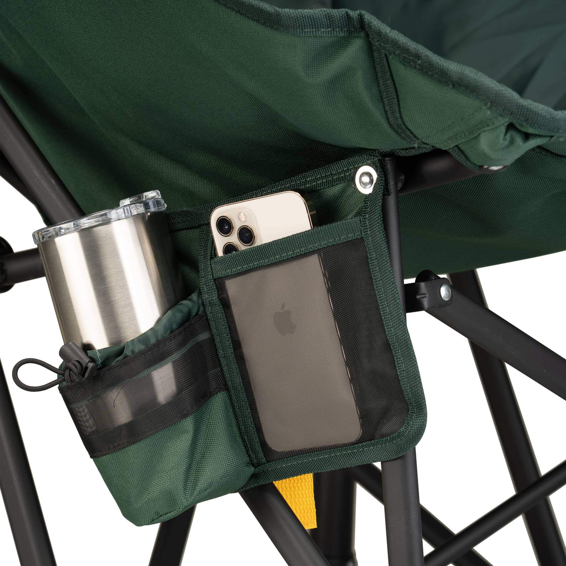 Patented Spring-Action Puff Rocker - Choice 731 - Heavy-Duty Kickback Rocker with Beverage Holder Detail