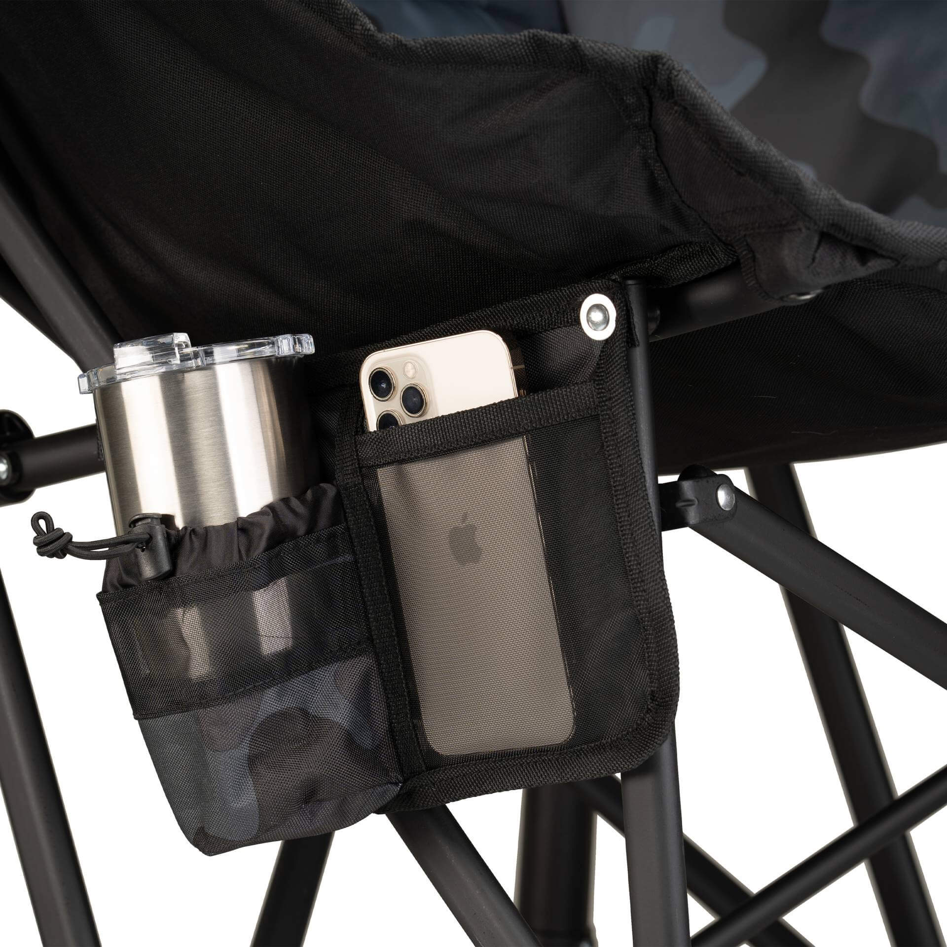 Patented Spring-Action Puff Rocker - Choice 731 - Heavy-Duty Kickback Rocker with Beverage Holder Detail
