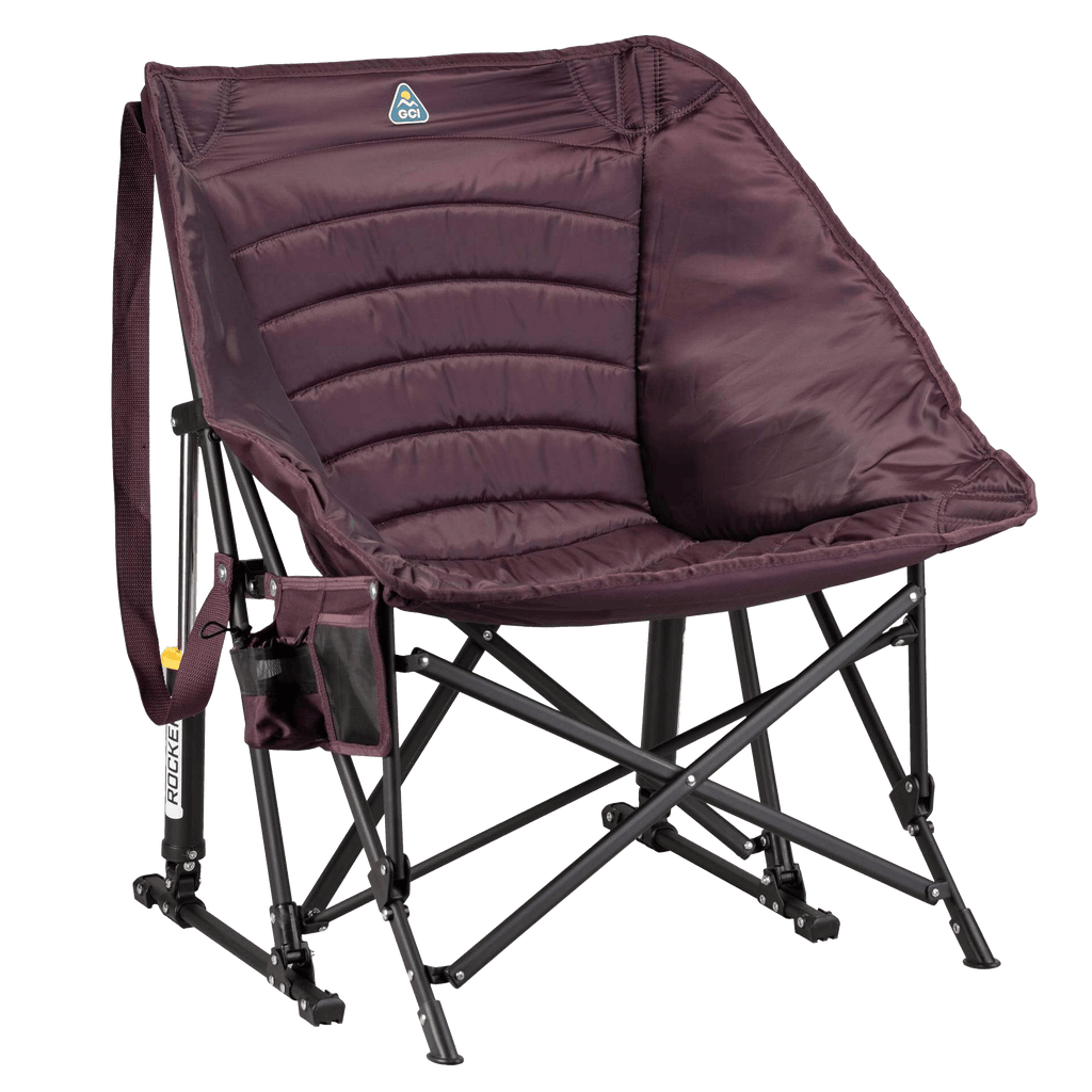 Patented Spring-Action Puff Rocker - Choice 731 - Heavy-Duty Kickback Rocker with Beverage Holder - Amethyst
