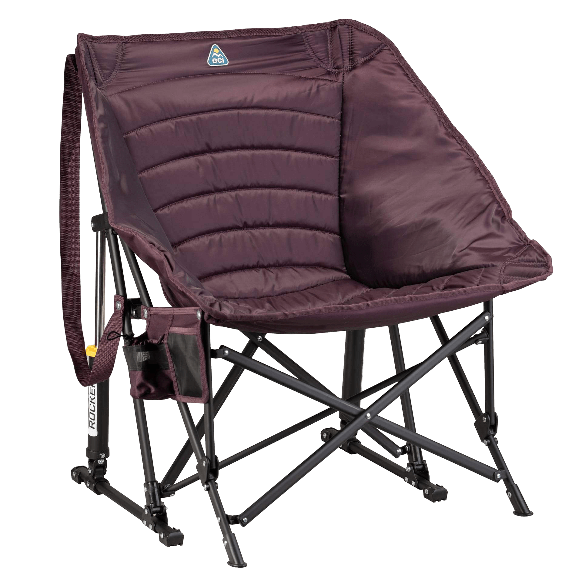 Patented Spring-Action Puff Rocker - Choice 731 - Heavy-Duty Kickback Rocker with Beverage Holder - Amethyst