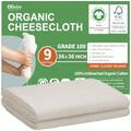 Classic Organic Cheese Cloths, GOTS Certified, Grade 100, 36x36Inch, Reusable Cheese Kit