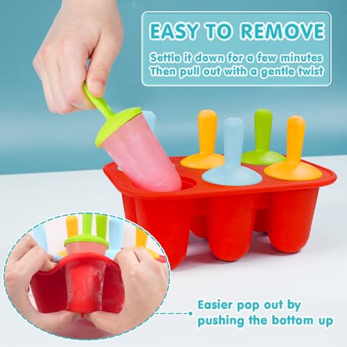 Smart Home Miaowoof Silicone Popsicles Molds for Toddlers, 6-Cavity Kit