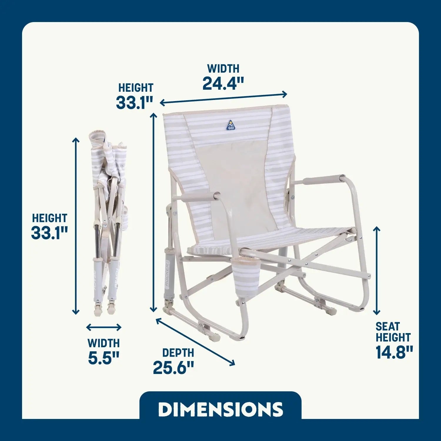Luxury Camp Beach Rocker - Choice 712 - RoadTrip Rocker Smooth Motion Camp Chair Detail
