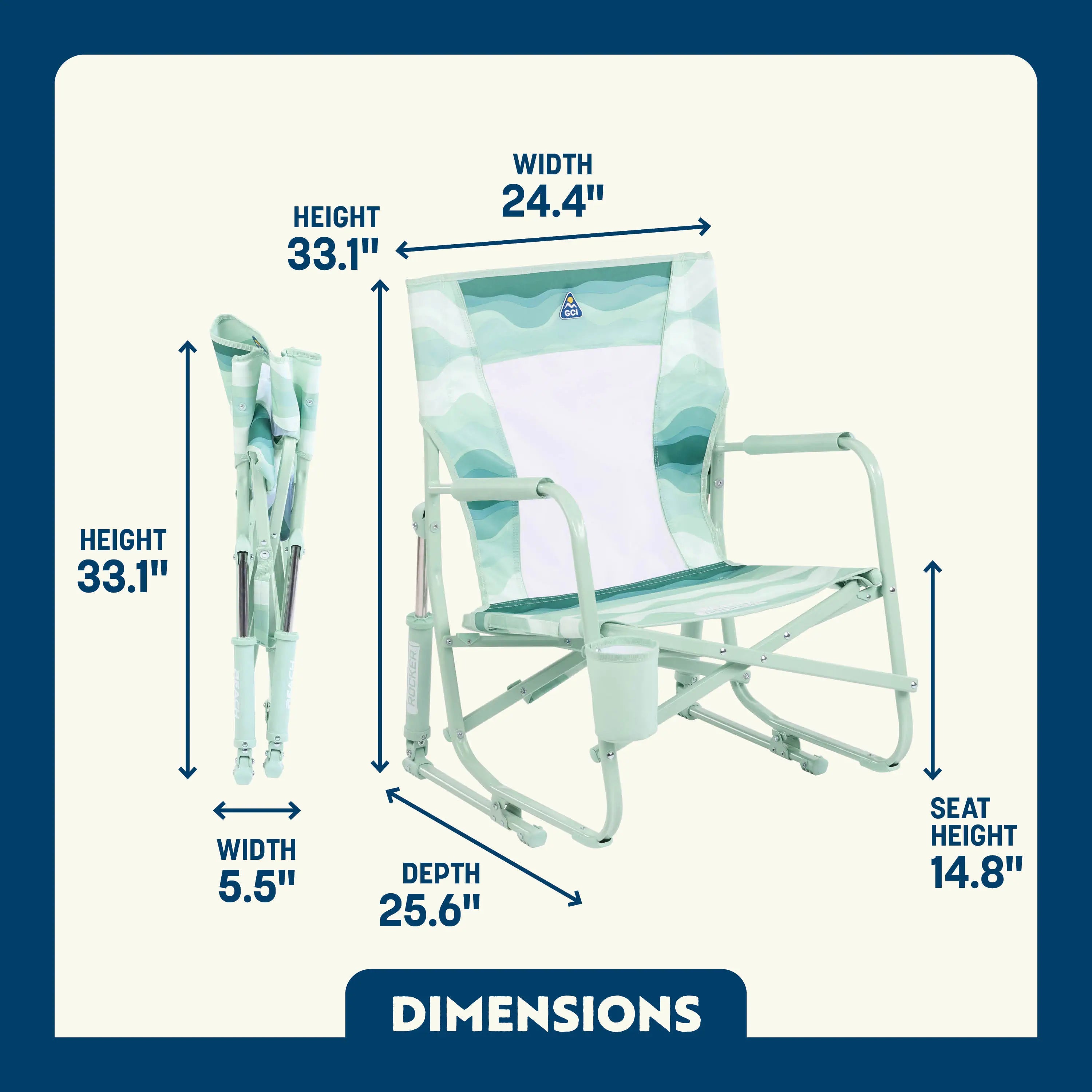 Luxury Camp Beach Rocker - Choice 712 - RoadTrip Rocker Smooth Motion Camp Chair Detail