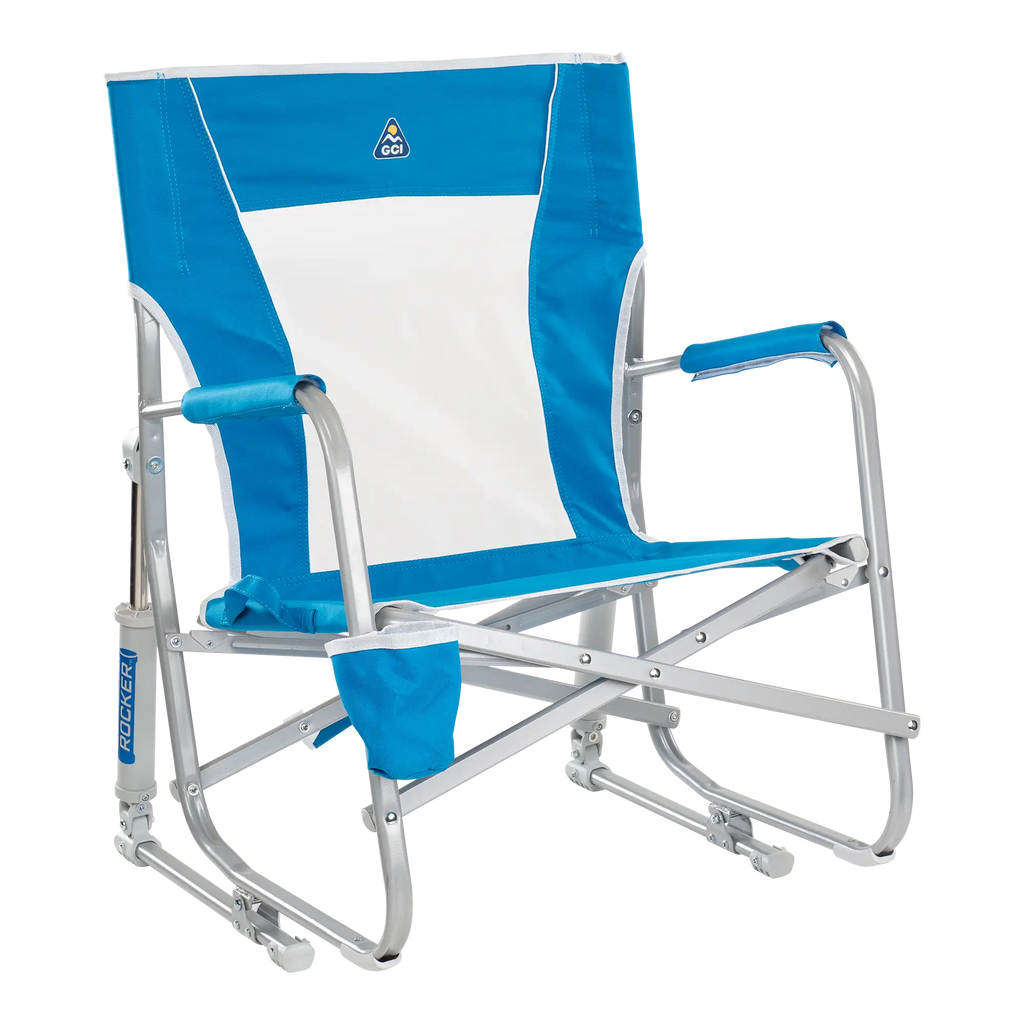 Luxury Camp Beach Rocker - Choice 712 - RoadTrip Rocker Smooth Motion Camp Chair - Saybrook Blue