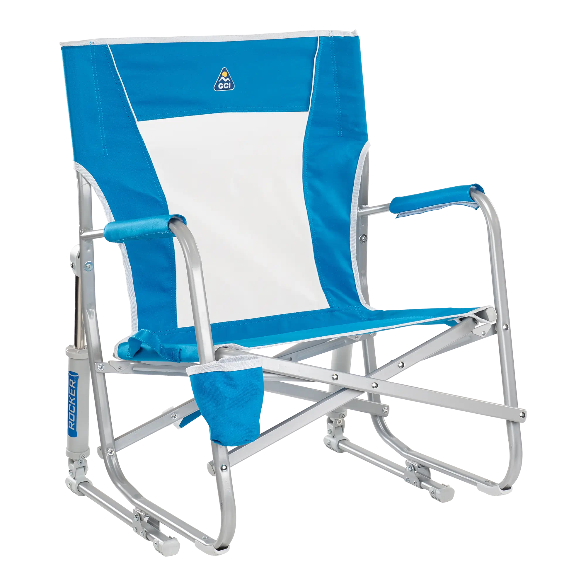 Luxury Camp Beach Rocker - Choice 712 - RoadTrip Rocker Smooth Motion Camp Chair - Saybrook Blue