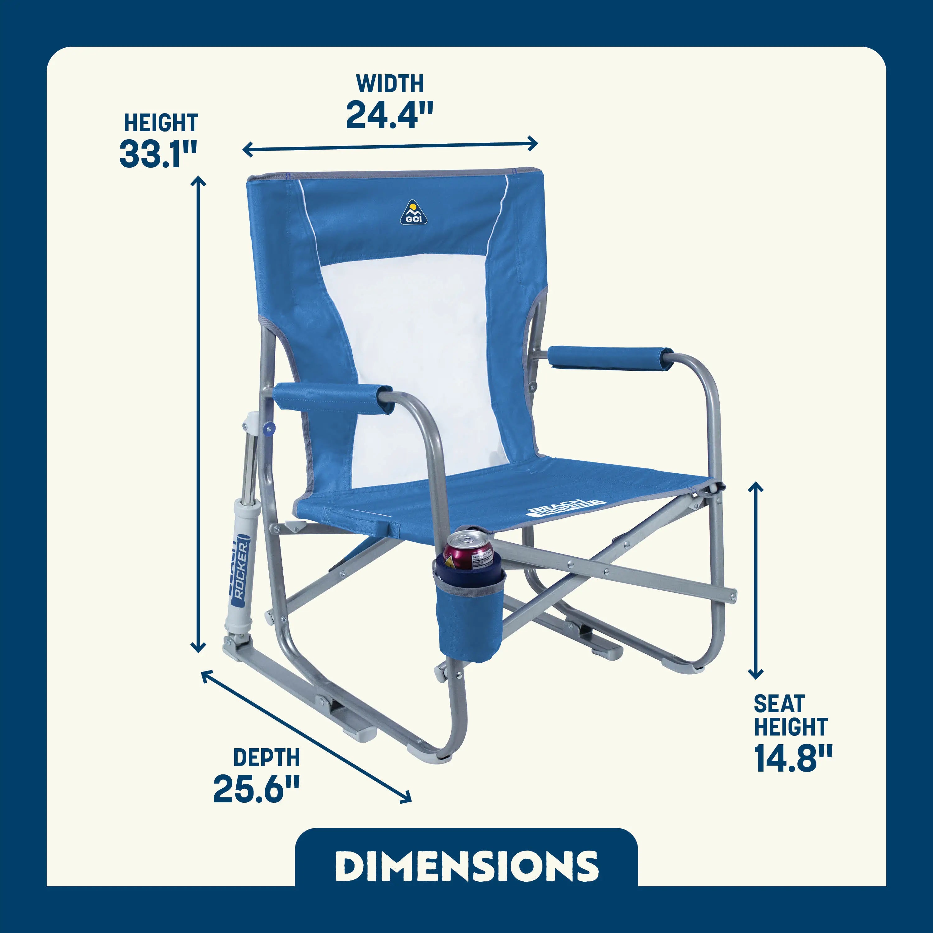 Heavy-Duty Freestyle Beach Rocker Bundle - Choice 773 - Freestyle Rocker Portable Outdoor Folding Chair Detail