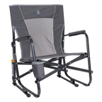 Patented Spring-Action FirePit Rocker - Choice 737 - Heavy-Duty Kickback Rocker with Beverage Holder - Pewter