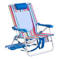 Rust-Resistant Aluminum Big Surf with Slide Table - Choice 334 - Portable Heavy-Duty Low Boy Chair for Ocean Side - Multi Stripe