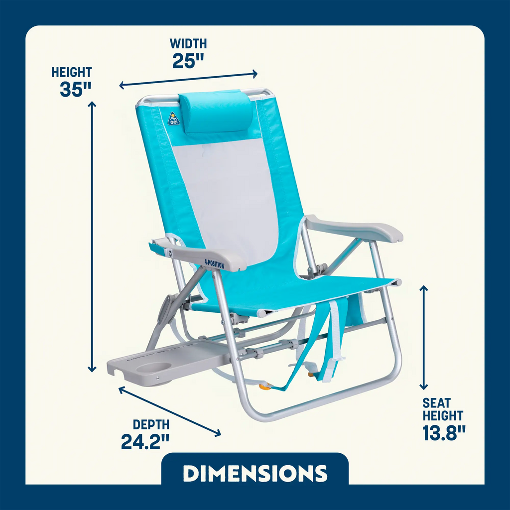 Rust-Resistant Aluminum Big Surf with Slide Table - Choice 334 - Portable Heavy-Duty Low Boy Chair for Ocean Side Detail