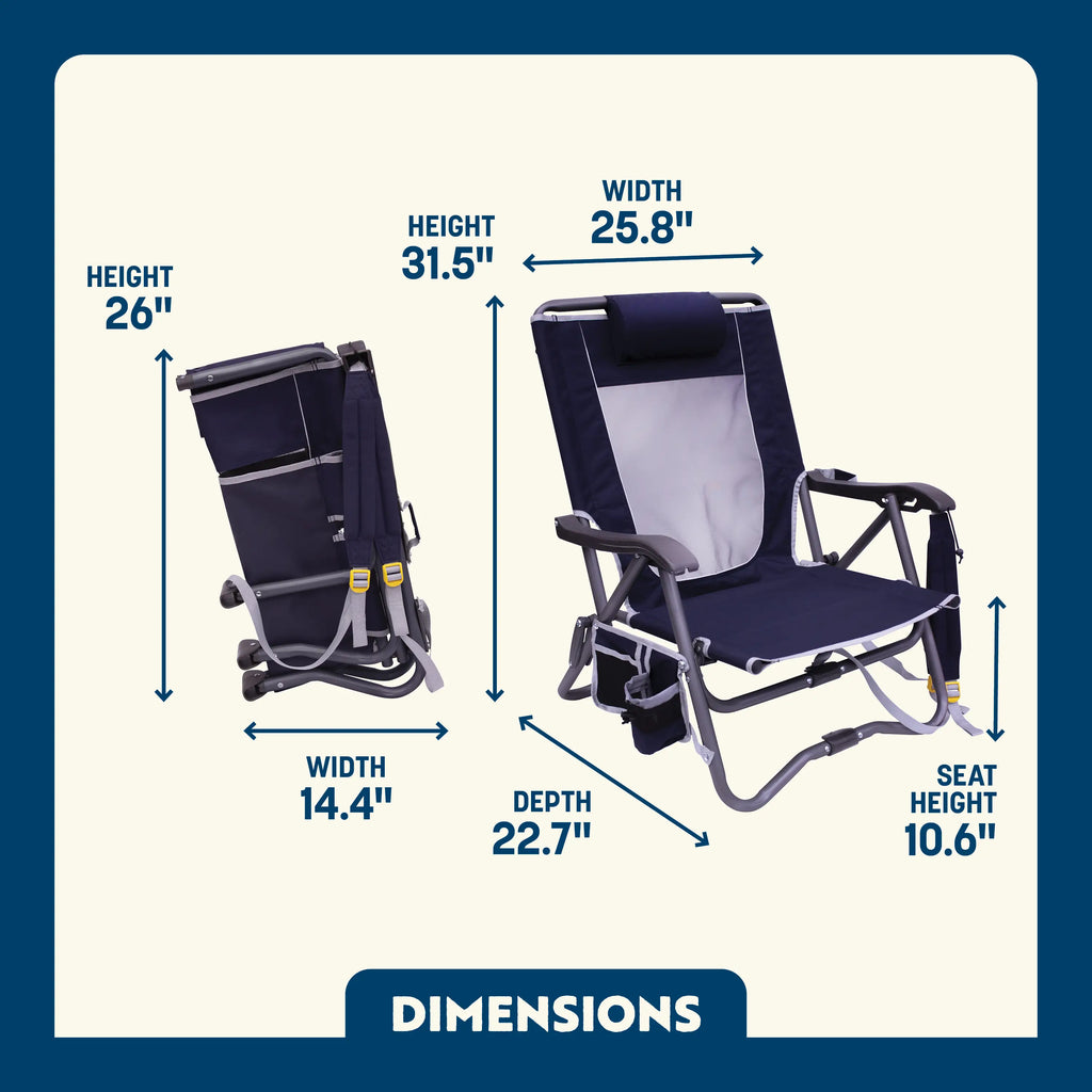 Micro-Folding Bi-Fold Slim Event Chair - Choice 334 - Pico Compact Folding Camp Chair with Carry Bag Detail