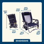 Micro-Folding Bi-Fold Slim Event Chair - Choice 334 - Pico Compact Folding Camp Chair with Carry Bag Detail