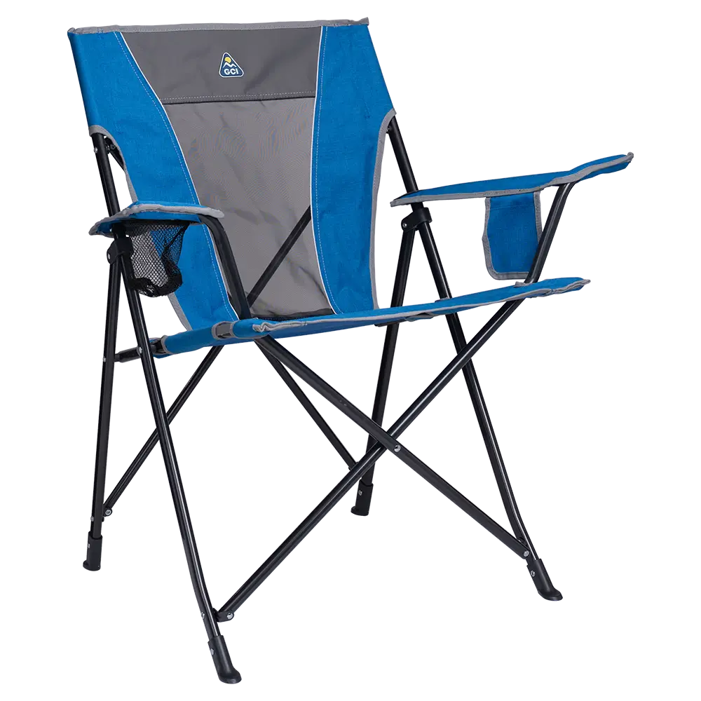 Lightweight Messenger Comfort Quad Chair - Choice 989 - Ultra-Lightweight Telescoping PackSeat Travel Stool - Heathered Royal