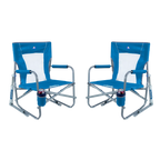 Heavy-Duty Freestyle Beach Rocker Bundle - Choice 773 - Freestyle Rocker Portable Outdoor Folding Chair - Saybrook Blue