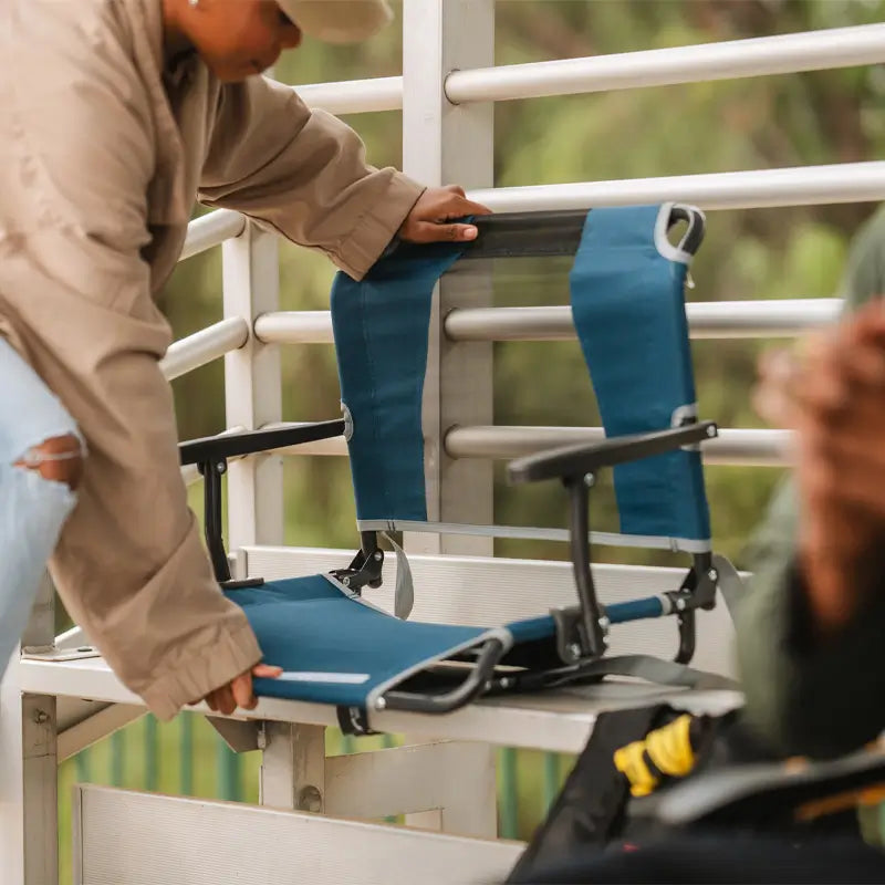 Ergonomic Back-Support Big Comfort Stadium Chair with Armrests - Choice 465 - Bleacher-Friendly Stadium Chair with Back Support Detail