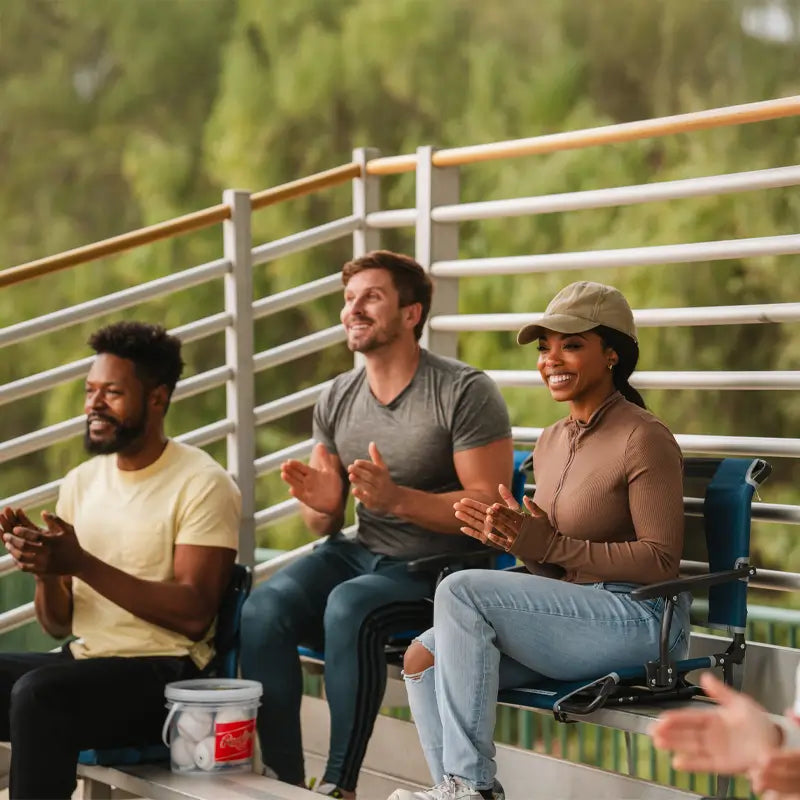 Ergonomic Back-Support Big Comfort Stadium Chair with Armrests - Choice 465 - Bleacher-Friendly Stadium Chair with Back Support Detail