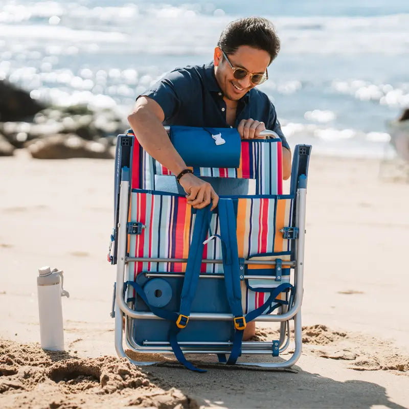 Rust-Resistant Aluminum Big Surf with Slide Table - Choice 334 - Portable Heavy-Duty Low Boy Chair for Ocean Side Detail
