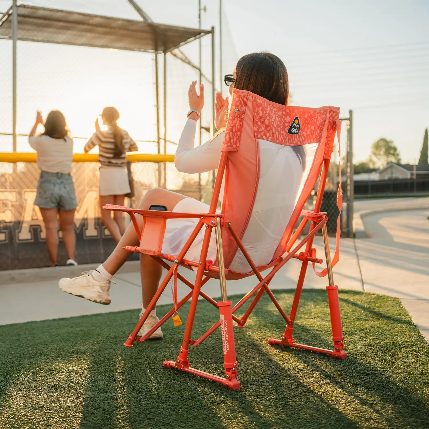Smooth Motion Comfort Pro Rocker - Choice 375 - Patented Spring-Action Rocking Chair for Camping Detail