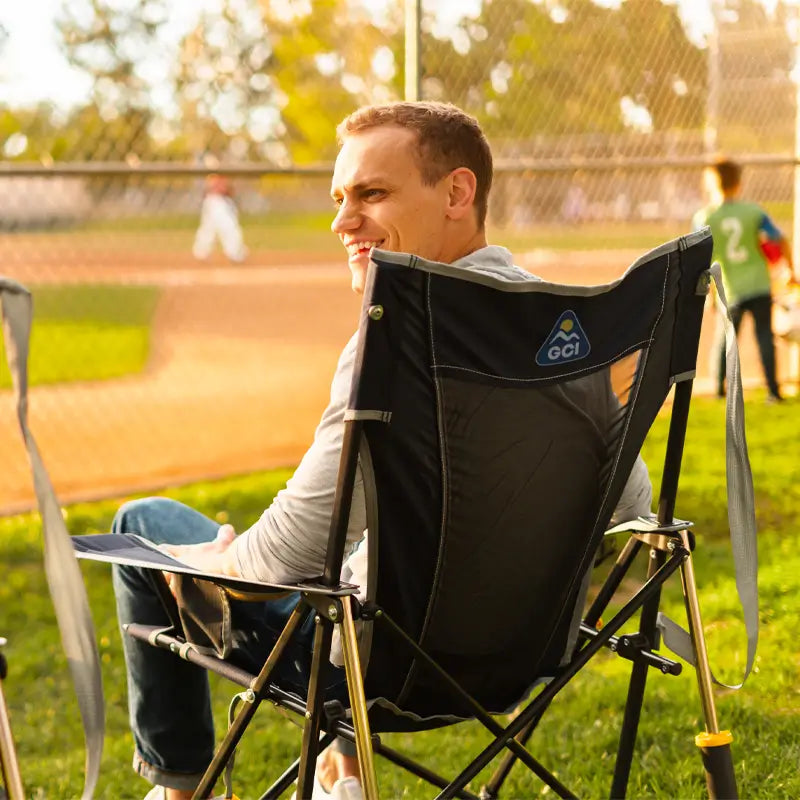 Smooth Motion Comfort Pro Rocker - Choice 375 - Patented Spring-Action Rocking Chair for Camping Detail