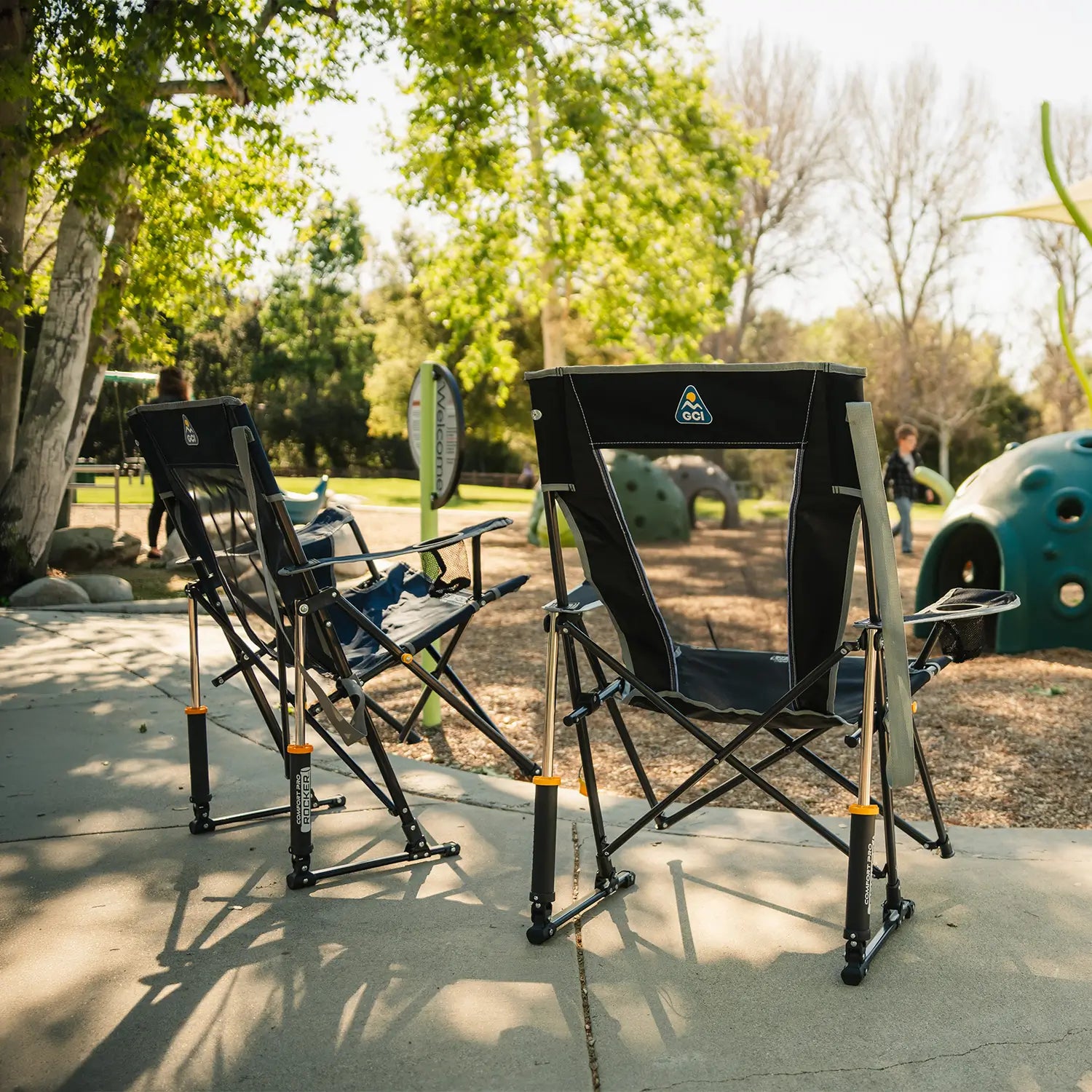 Smooth Motion Comfort Pro Rocker - Choice 375 - Patented Spring-Action Rocking Chair for Camping Detail