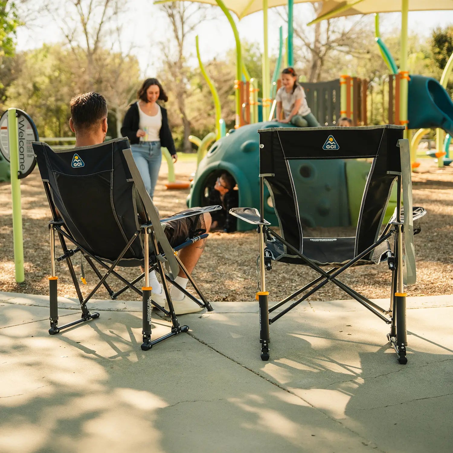 Smooth Motion Comfort Pro Rocker - Choice 375 - Patented Spring-Action Rocking Chair for Camping Detail