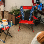 Luxury Camp Comfort Pro Rocker - USA Anniversary Deluxe - Choice 424 - Freestyle Rocker Portable Outdoor Folding Chair Detail