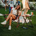 Luxury Camp Comfort Pro Rocker - USA Anniversary Deluxe - Choice 424 - Freestyle Rocker Portable Outdoor Folding Chair Detail
