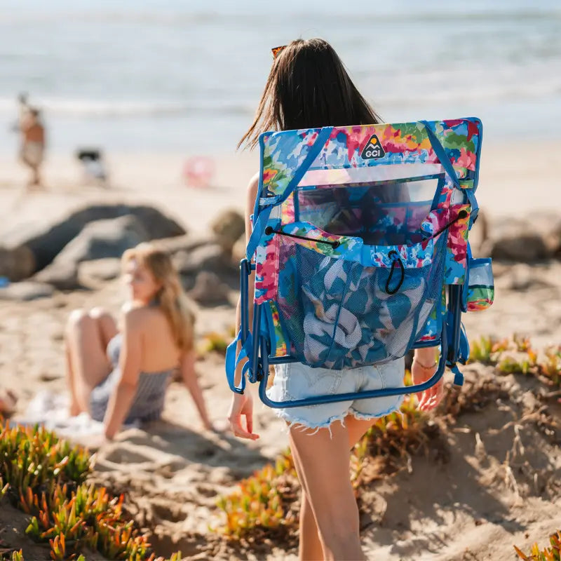 Reclining Beach Everywhere Chair 2 - Choice 656 - Low-Profile Reclining Beach Chair with Backpack Straps Detail