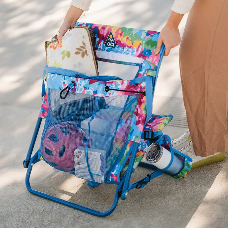 Reclining Beach Everywhere Chair 2 - Choice 656 - Low-Profile Reclining Beach Chair with Backpack Straps Detail